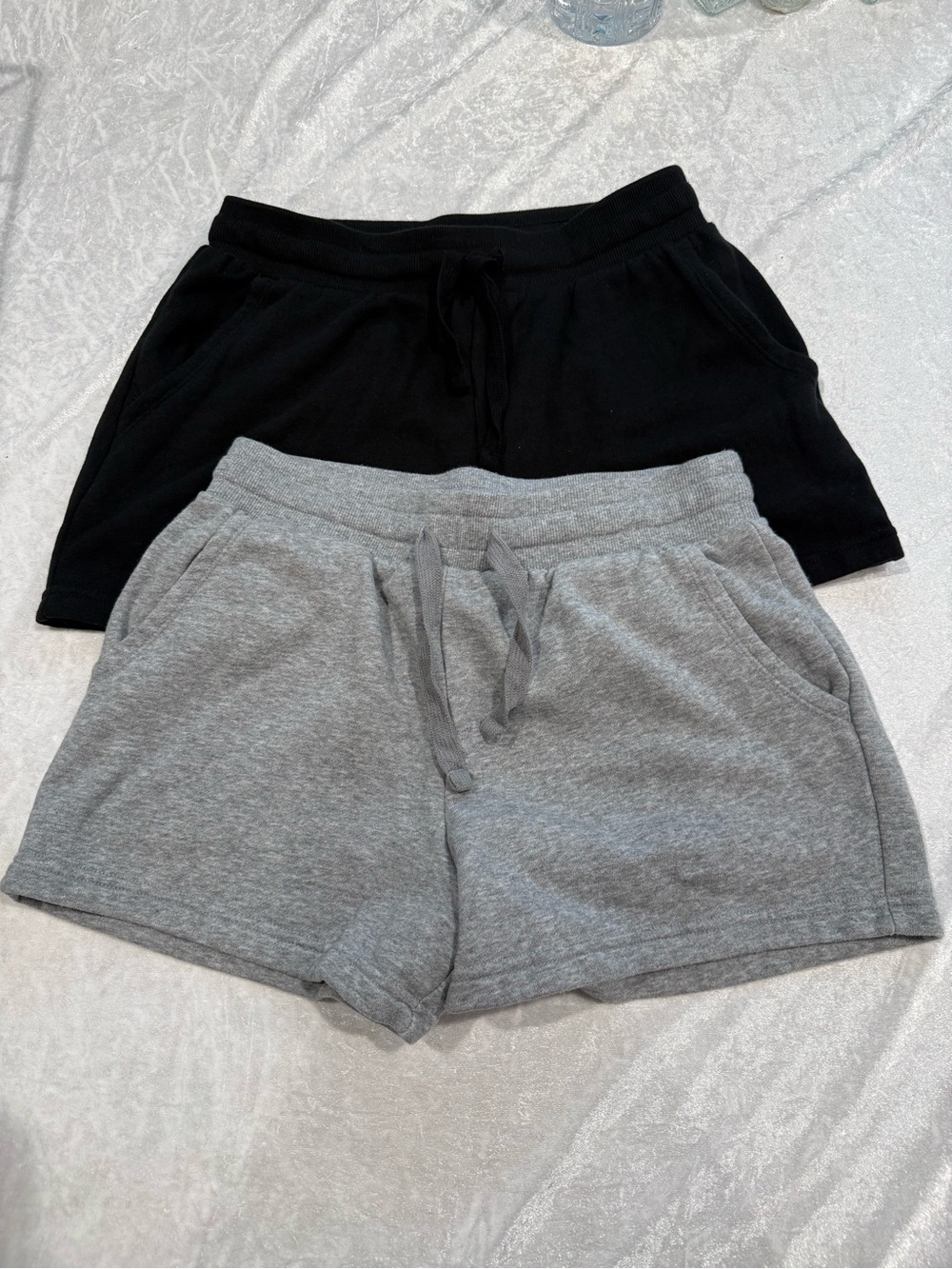 Bundle of 2 Casual Drawstring Shorts — Black & Gray